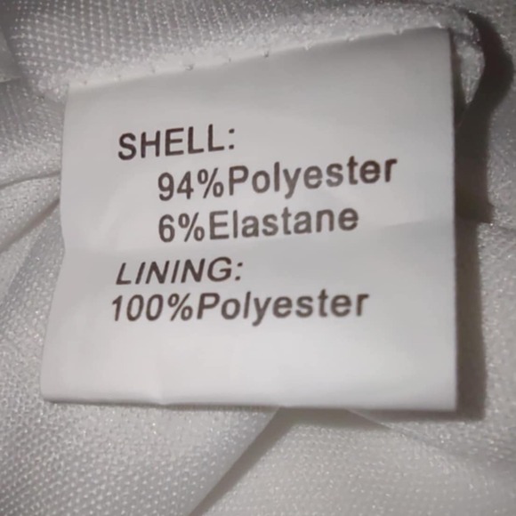 VINVV Women's Sequined Formal Gown White Small Polyester Prom Wedding Sleeveless - Picture 6 of 7